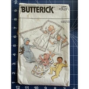 Butterick Pattern 3317 Layette & Christening Package Size Newborn - XL  CUT